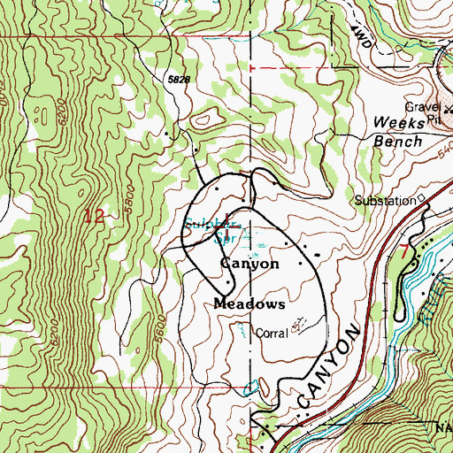 Topographic Map of Sulphur Spring, UT