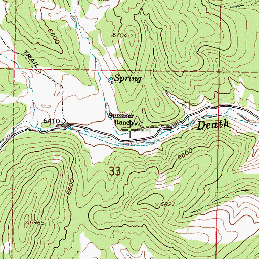Topographic Map of Summer Ranch, UT