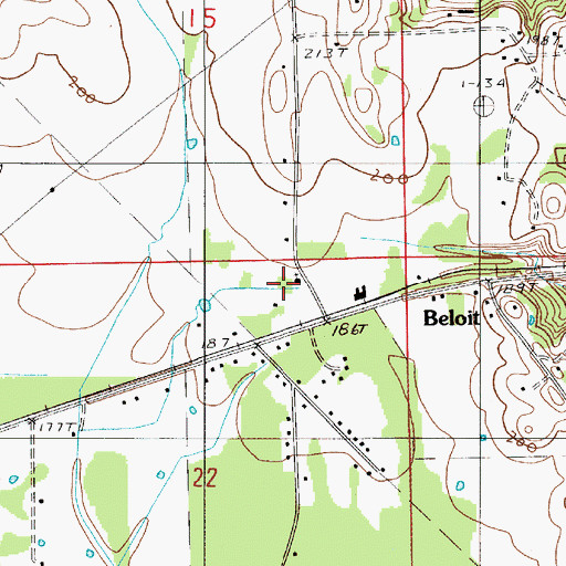 Topographic Map of Mount Calvary Church, AL