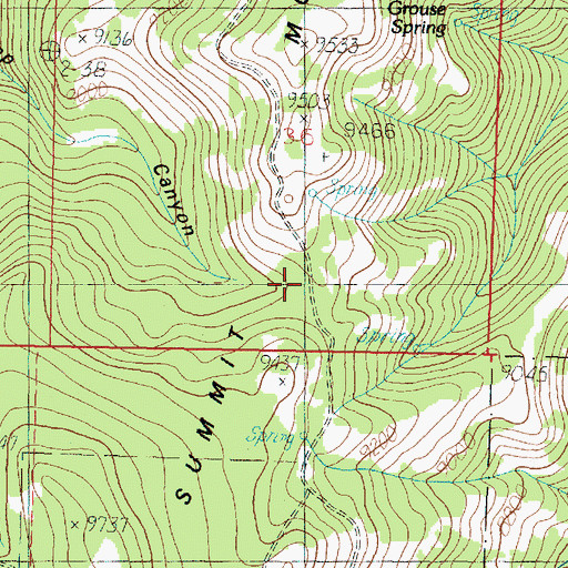 Topographic Map of Summit Mountain, UT