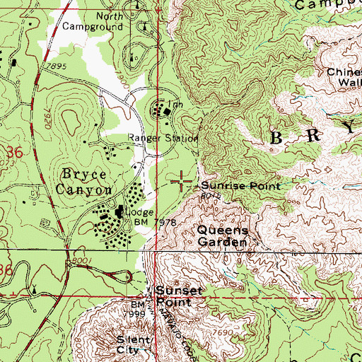 Topographic Map of Sunrise Point, UT