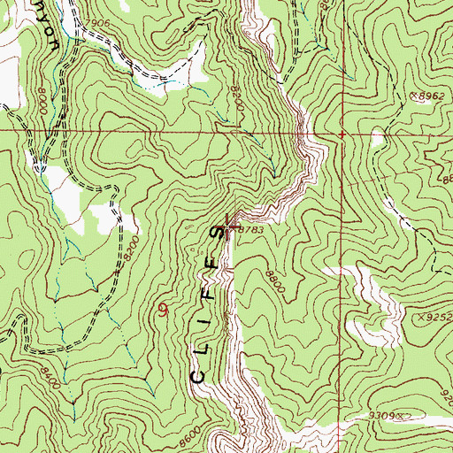 Topographic Map of Sunset Cliffs, UT