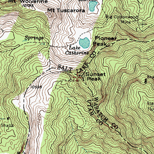 Topographic Map of Sunset Peak, UT