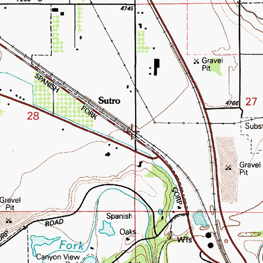 Topographic Map of Sutro, UT