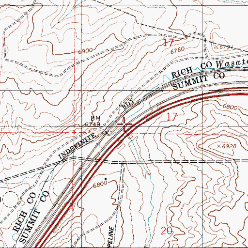 Topographic Map of Suttons Creek, UT