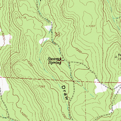 Topographic Map of Swamp Spring, UT