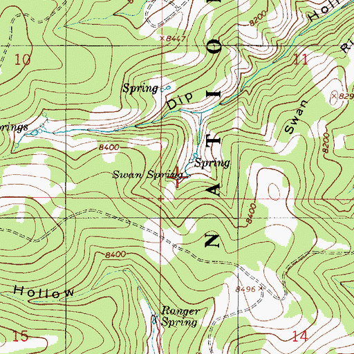Topographic Map of Swan Spring, UT