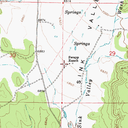 Topographic Map of Swapp Ranch, UT