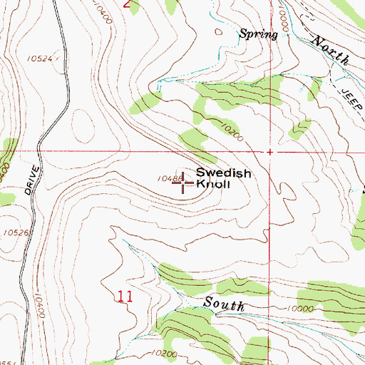 Topographic Map of Swedish Knoll, UT