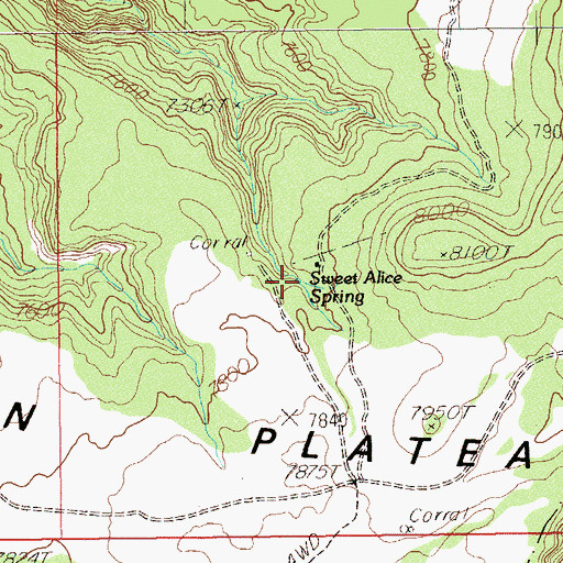 Topographic Map of Sweet Alice Spring, UT