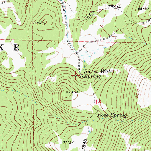 Topographic Map of Sweet Water Spring, UT