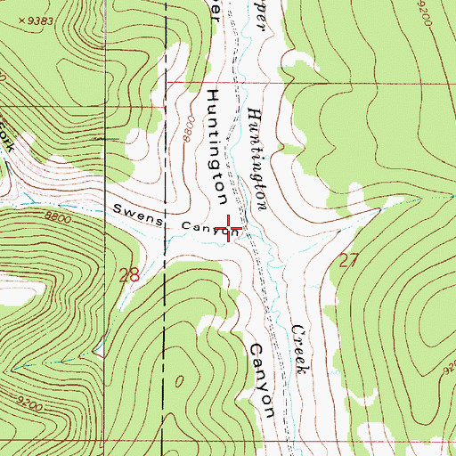 Topographic Map of Swens Canyon, UT