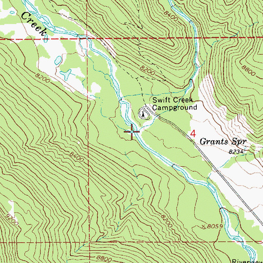 Topographic Map of Swift Creek, UT