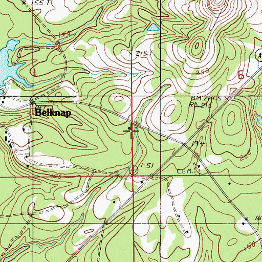 Topographic Map of New Bethel Church, AL