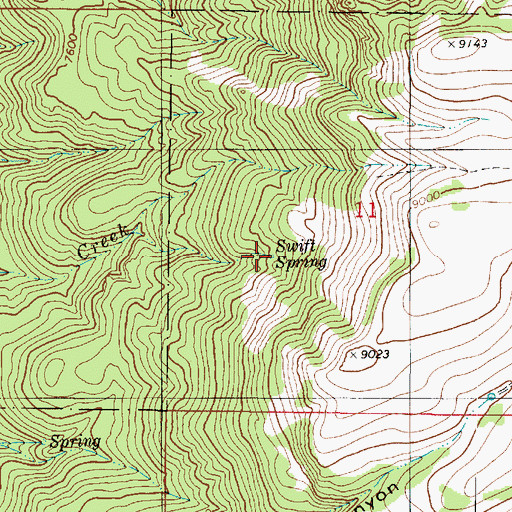 Topographic Map of Swift Spring, UT