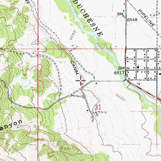 Topographic Map of Tabby Canal, UT
