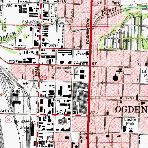 Topographic Map of Tabernacle Park, UT