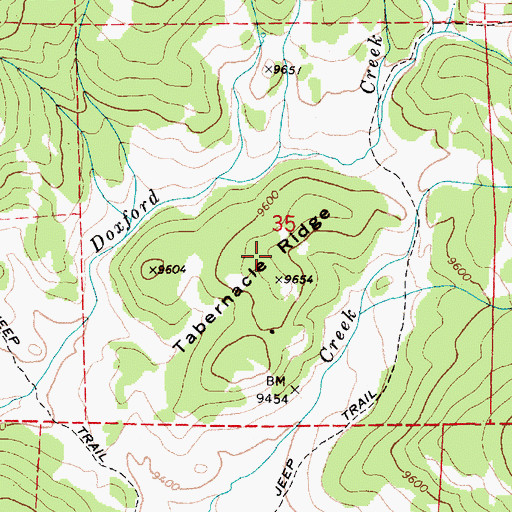 Topographic Map of Tabernacle Ridge, UT
