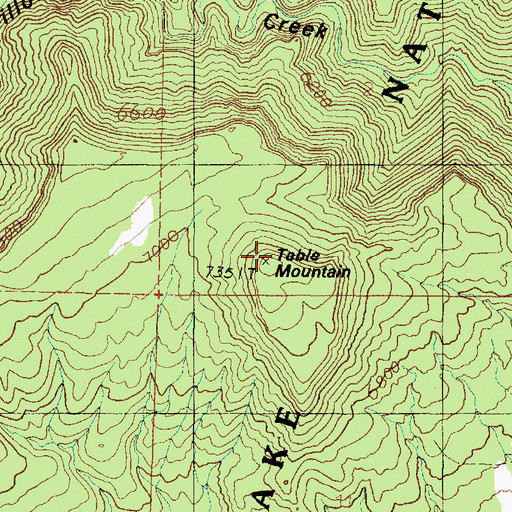 Topographic Map of Table Mountain, UT