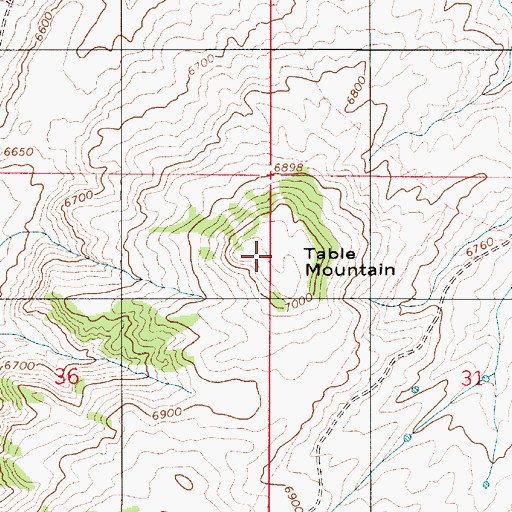 Topographic Map of Table Mountain, UT
