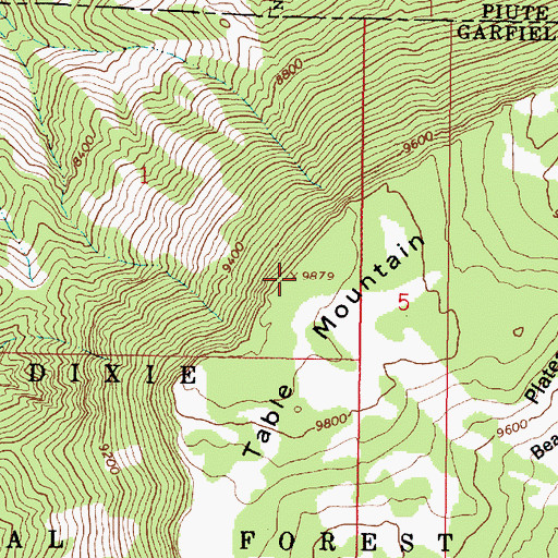 Topographic Map of Table Mountain, UT