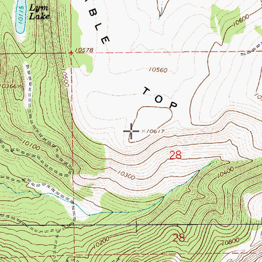 Topographic Map of Table Top, UT