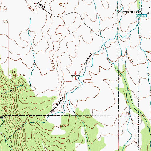 Topographic Map of Tailrace Canal, UT