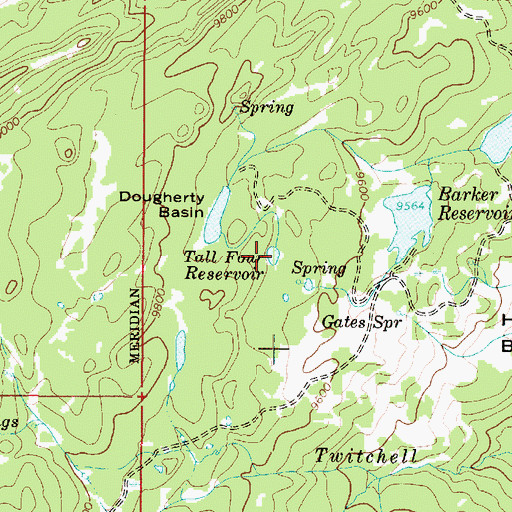 Topographic Map of Tall Four Reservoir, UT