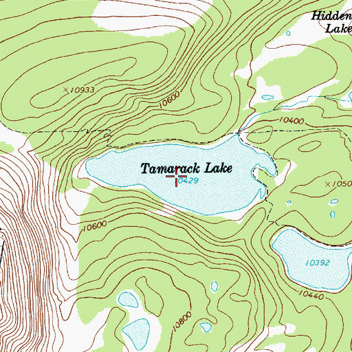Topographic Map of Tamarack Lake, UT
