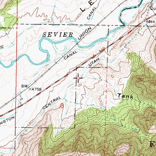 Topographic Map of Tank Canyon, UT