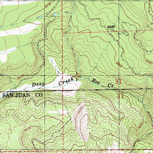 Topographic Map of Taylor Creek, UT