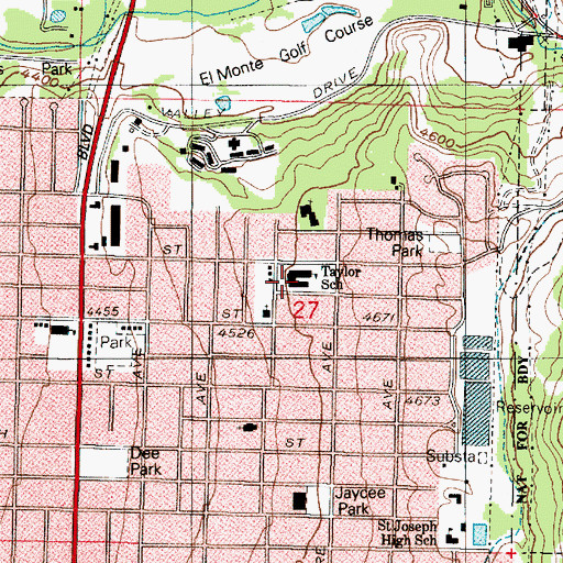 Topographic Map of Taylor Canyon Elementary School, UT