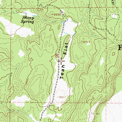 Topographic Map of Teah Flat, UT