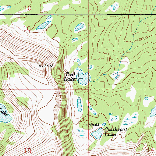 Topographic Map of Teal Lake, UT
