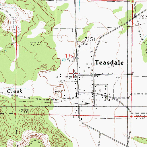 Topographic Map of Teasdale, UT
