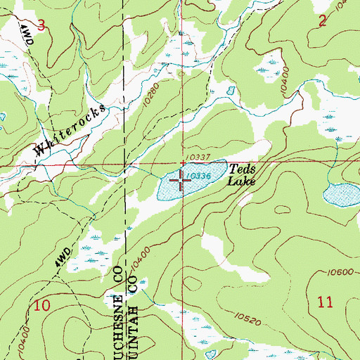 Topographic Map of Teds Lake, UT