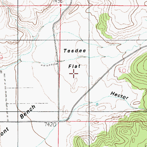 Topographic Map of Teedee Flat, UT