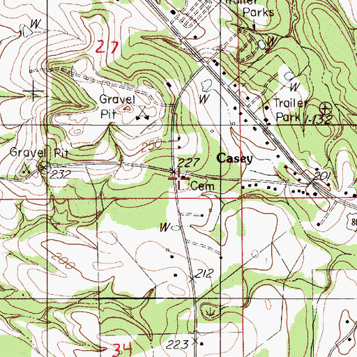 Topographic Map of New Sister Spring Church, AL