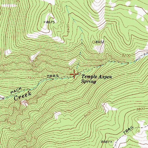 Topographic Map of Temple Aspen Spring, UT