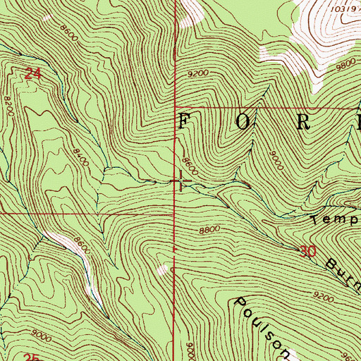 Topographic Map of Temple Fork, UT
