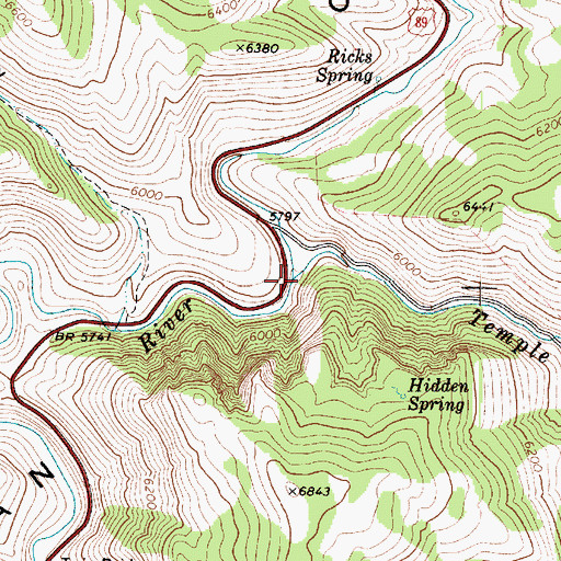 Topographic Map of Temple Fork, UT