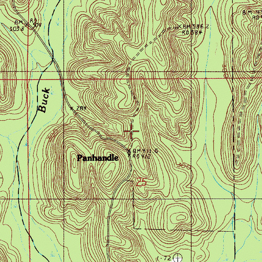 Topographic Map of Panhandle School (historical), AL