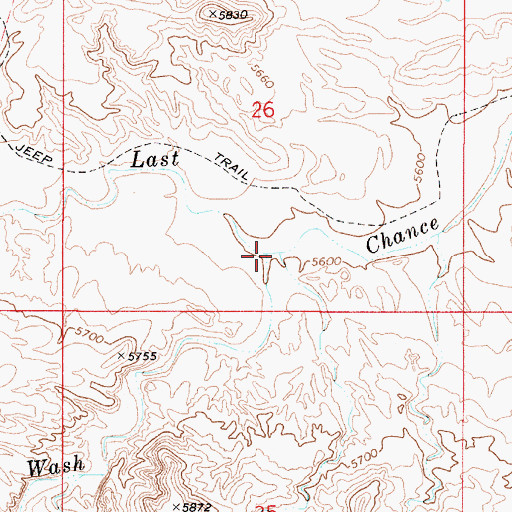 Topographic Map of Temple Wash, UT
