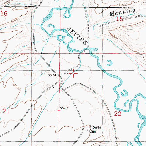 Topographic Map of Tenmile Creek, UT