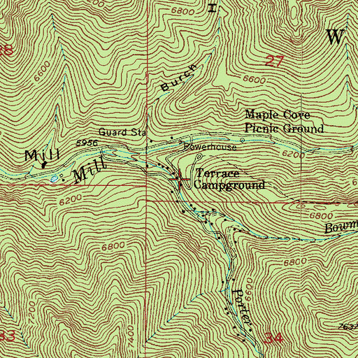 Topographic Map of Terrace Campground, UT