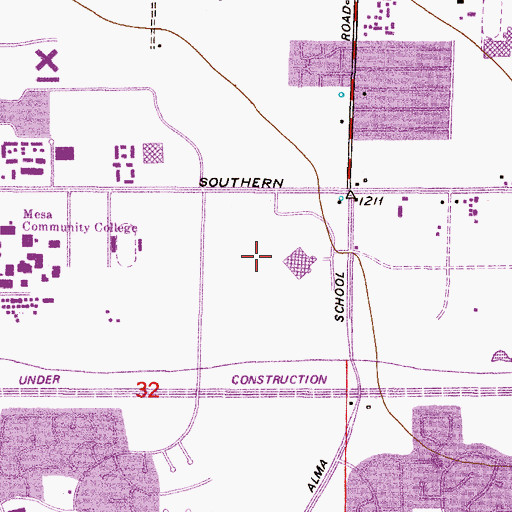 Topographic Map of Fiesta Mall, AZ