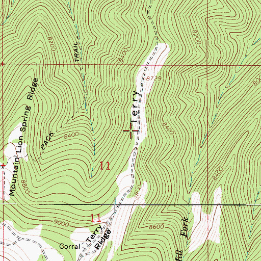 Topographic Map of Terry Ridge, UT