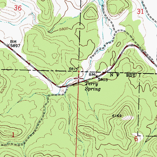 Topographic Map of Terry Spring, UT