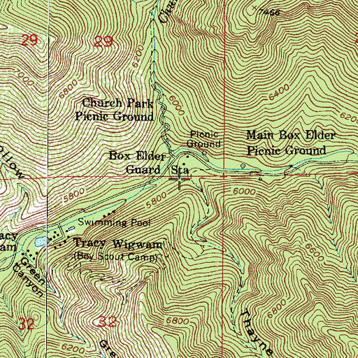 Topographic Map of Thayne Canyon, UT