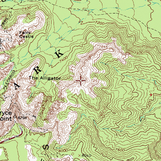 Topographic Map of The Alligator, UT